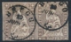 22C / 13II Ayn Mit Gelbem Seidenfaden - PAAR Mit Einkreis Vollstempel BRUGG - Used Stamps