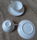 Scandinavian Pottery Sweden Lidkoping Alp 2x Porcelain Coffee Cup & Saucer White - Other & Unclassified