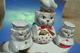 Delcampe - VTG Pottery Russia Gardner Verbilky CATS Figural Salt Pepper Shaker Bottle Tray - Altri & Non Classificati