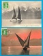 CPA AK Suisse (GE GENEVE) (Lot De 2) Barques Sur Le Lac Léman ** Alpes Phila Marcophilie - Genève