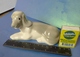 Old Decorative Arts Collectibles Decor Porcelain Figurine Dog Puppy Gray & White - Chiens