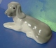 Old Decorative Arts Collectibles Decor Porcelain Figurine Dog Puppy Gray & White - Honden