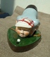 VTG SPORT GOLF Handmade Ceramic Figurine Golfer Blowing Ball In Hole Mark IC Lc - Uniformes Recordatorios & Misc