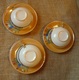 Old China Luster Japan Pottery Dai Nippon 3x Cup & Saucer Set Marked Hieroglyphs - Otros & Sin Clasificación