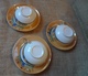 Old China Luster Japan Pottery Dai Nippon 3x Cup & Saucer Set Marked Hieroglyphs - Otros & Sin Clasificación