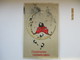 ART NOUVEAU HARLEQUIN PIERROT ON CRESCENT MOON , EMBOSSED NEW YEAR , SIGNED BW (WENNERBERG ??)   , OLD POSTCARD  ,0 - Wennerberg, B.