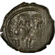 Monnaie, Justin II, Follis, 566-567, Constantinople, TB+, Cuivre, Sear:360 - Bizantine