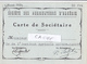 Société Des Agriculteurs D' Algérie Carte De Sociétaire 1935 - Timbre Fiscal Algérie 5 C - RV - - Other & Unclassified