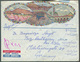 Nice Illustrated Enveloppe (SItes MOSQUEE And MINARET) Franked 1 + 3 + 4 Canc. MEDINE By Airplane To Germany 22 Jul. 195 - Arabie Saoudite