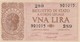 BANCONOTA: VNA UNA LIRA BIGLIETTO DI STATO A CORSO LEGALE - 23 NOVEMBRE 1944 - ORIGINALE 100% - LEGGI - Italië – 1 Lira