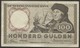 :Netherlands  -  100 Gulden 2-2-1953 "Erasmus" NO : 5 QQ 045423. - 100 Florín Holandés (gulden)