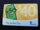 ST KITTS & NEVIS  $40,- PAY AS YOU GO   Prepaid   (thick Card )  Fine Used Card  ** 663** - St. Kitts En Nevis