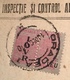 1947 1 Leu IOVR Postal-fiscal Official Cover ORADEA(Alcohol Romania Rumänien Brief Lettre Roumanie Post-Steuermarken - Revenue Stamps