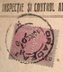 1947 1 Leu IOVR Postal-fiscal Official Cover ORADEA(Alcohol Romania Rumänien Brief Lettre Roumanie Post-Steuermarken - Steuermarken