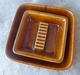 Scandinavian Art Pottery Deco Made In Sweden HELSINGBORG 2psc Brown Bowls Plates - Other & Unclassified