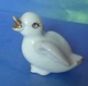 Vintage Antique Old Porcelain Duck Duckling Miniature Bird Figurine White Gold - Birds
