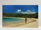 Antigua Postcard, Beautiful Beach And Lady - Antigua E Barbuda