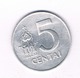 5 CENTAI 1991 LITOUWEN /2421/ - Lituanie