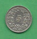 Monnaie Suisse - 5 Rappen 1893 B (Cupro Nickel) KM# 26 - Autres & Non Classés