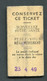 Ticket De Balance De Quai Du Métro Parisien 1949 - RATP - Chemins De Fer Métropolitain - Autres & Non Classés