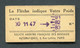 Ticket De Balance De Quai Du Métro Parisien 1947 - RATP - Chemins De Fer Métropolitain De Paris - Autres & Non Classés