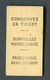 Ticket De Balance De Quai Du Métro Parisien 1951 - RATP - Chemins De Fer Métropolitain De Paris - Autres & Non Classés