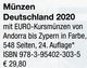 MICHEL Münzen Deutschland+EURO 2020 New 30€ Ab 1871 DR 3.Reich BRD DDR Numismatik Coins Catalogue 978-3-95402-303-5 - Andorra