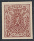 Essai - Petit Lion (Valeur Non émise), Coin Achevé Avec Brisure Du Cadre Sur Papier Chamois 6C Brun / STES 1378 - Probe- Und Nachdrucke