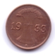 DEUTSCHES REICH 1933 A: 1 Reichspfennig, KM 37 - 1 Reichspfennig