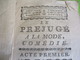 Fascicule Théatre / L Préjugé à La Mode/Comédie En 5 Actes Et En Vers/NIVELLE / 1735     FAT26 - 1701-1800