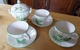 Faïencerie  St Clément - 54 - Lot De 3 Tasses  Avec  Soucoupes Et Sucrier  '' Au Chinois '' Vert Articles Neufs - Cups