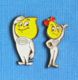 2 PIN'S //  **  2 PERSONNAGES / Mr & Mme ESSO / GOUTTE D'HUILE ** - Transports