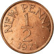 Monnaie, Guernsey, Elizabeth II, 1/2 New Penny, 1971, SPL, Bronze, KM:20 - Guernesey
