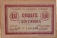 AMIENS ( 80  ) 50 Centimes Chambre De Commerce D'Amiens 1915 - Chambre De Commerce