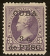 Interv. AmericanaCuba  Edifil 26* Mh 3 Centavos Sobrecarga 3 Violeta 1899 NL1520 - Unused Stamps