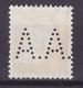 Denmark Perfin Perforé Lochung (A05) 'A.A.' Aaberaa Amt, Aabenraa Apenrade Fr. IX. Stamp (2 Scans) - Plaatfouten En Curiosa