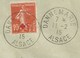 Sk819 - DANNEMARIE  - 11 Février 1915 (Premier Jour) - Alsace Reconquise Pour Paris - Type Semeuse Croix Rouge - - Covers & Documents