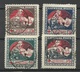 LATVIA Lettland 1920 Michel 51 - 54 Z O Nice Cancels/gut Gestempelt Leepaja - Latvia