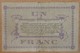 Lons Le Saunier ( 39 - Jura) 1 Franc Chambre De Commerce 1925 - Chambre De Commerce