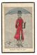 1 CP : Dessin, D'un Homme Sous Un Parapluie, Pluie, Document, Manteau, Champignon, Peinture à Main - Other & Unclassified