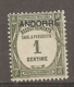 AND -  Yv. TAXE N° 9  (o)  1c Cote  3 Euro  BE  2 Scans - Usados