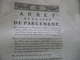 Arrêt De La Cour Du Parlement 09/02/1786 Héritages Bois Bourses Toiles Buissons - Decrees & Laws
