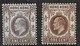 HONG KONG 1903 1c, 1910 1c SG 62, 91 MOUNTED MINT Cat £14 - Unused Stamps