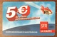 RÉUNION NAVIRE RECHARGE GSM SFR 5 EURO DU 09/11 CARTE PRÉPAYÉE PHONECARD CARD PAS TÉLÉCARTE - Réunion