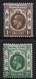 HONG KONG 1912 1c BROWN, 2c DEEP GREEN SG 100, 101 WATERMARK MULTIPLE CROWN CA LIGHTLY MOUNTED MINT  Cat £27+ - Unused Stamps