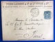 1887 ENTIER LETTRE Type Sage 15 Cts Cachets Jumelés Double Cercle PARIS - Standard Covers & Stamped On Demand (before 1995)