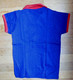 1 CHEMISE MAILLOT DE FOOT Manches Courtes EN COTON BLEU Liserets Rouges Années 40-50 - Otros & Sin Clasificación