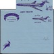 Abu Dhabi 1965 Aérogramme D'Abu Dhabi, Format Horizontal. Inscriptions Arabes Sur Fond Courbe. Avion Bleu Foncé, 40 Fils - Abu Dhabi