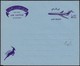 Abu Dhabi 1965 Aérogramme D'Abu Dhabi, Format Horizontal. Inscriptions Arabes Sur Fond Courbe. Avion Bleu Foncé, 40 Fils - Abu Dhabi