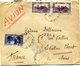 GRAND LIBAN LETTRE PAR AVION CENSUREE DEPART BEYROUTH 15 II 45 POUR LA FRANCE - Storia Postale